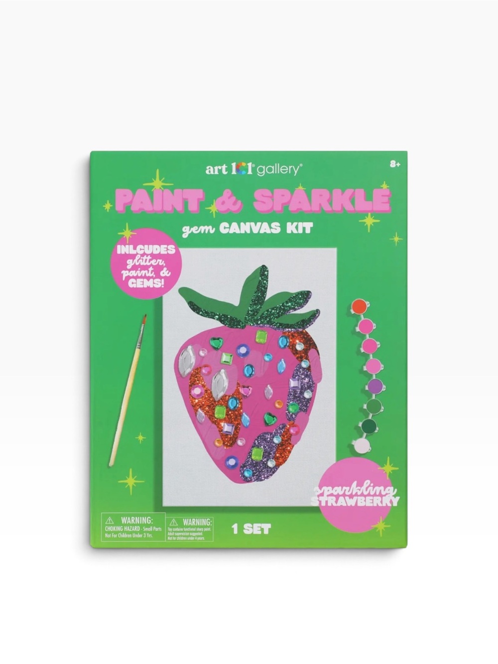 Paint & Sparkle Gem Canvas Art Kit - Strawberry By Art 101 Gallery